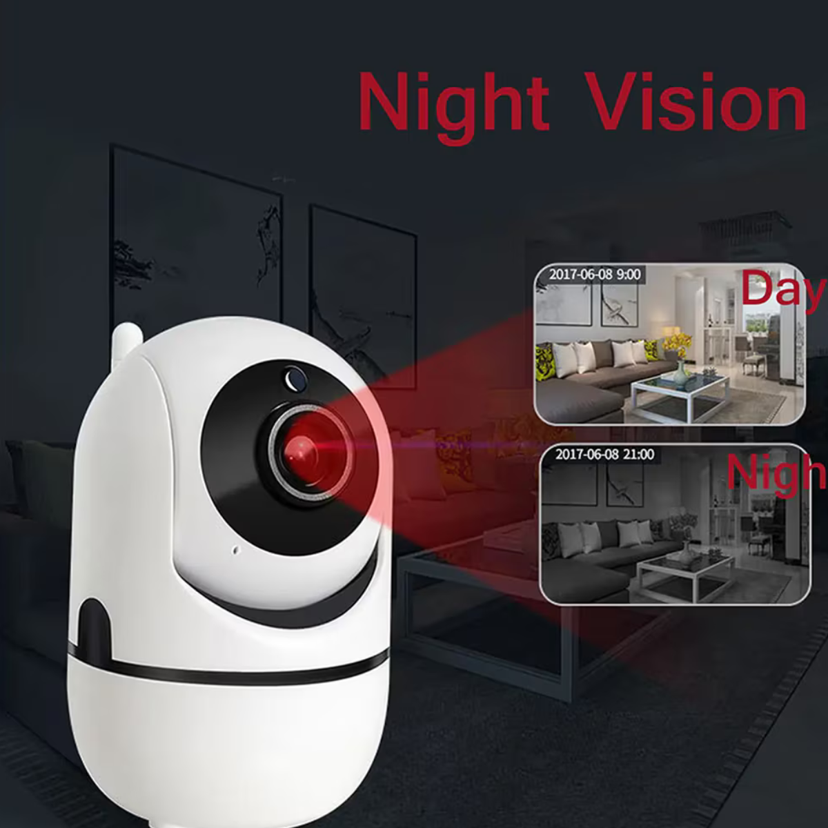 Cameră Supraveghere Baby Monitor WiFi Ultra HD, Audio 2-Way, Night Vision, PTZ, Aplicație compatibila cu IOS & Android
