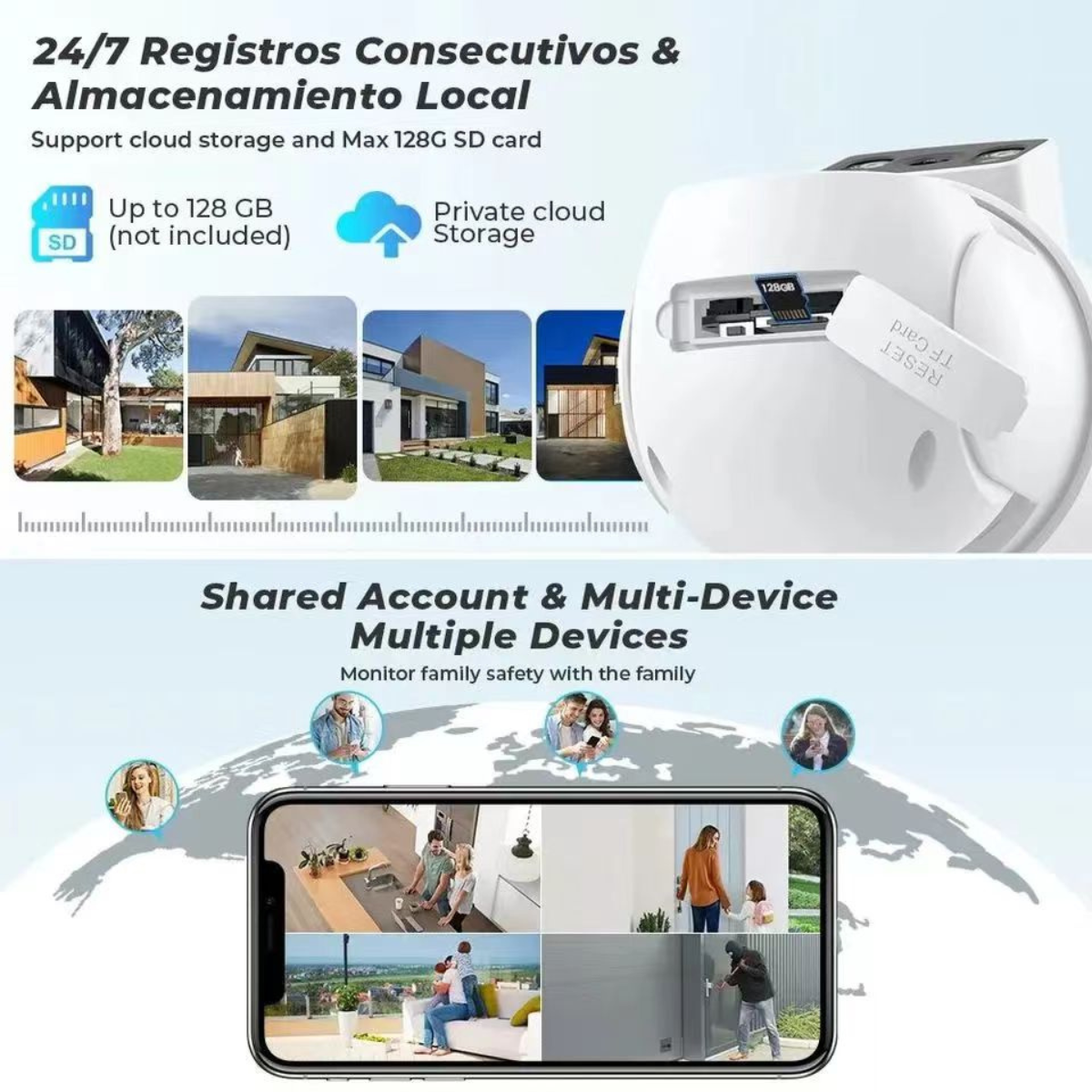 Cameră Supraveghere Exterior WiFi 2MP Dual Lens, Full Color, IP66, Alertă Mișcare, Audio 2-Way, PTZ, App Control