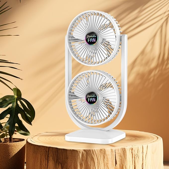 Ventilator Dublu cu Control Independent, 3 Viteze, Alimentare USB – Răcire Bidirecțională Silențioasă