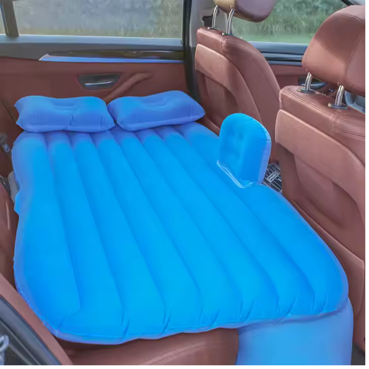 Saltea Gonflabilă Auto cu Pompa 12V Inclusă – PVC Rezistent, 2 Perne, Ideală pentru Mașină, Plajă sau Camping