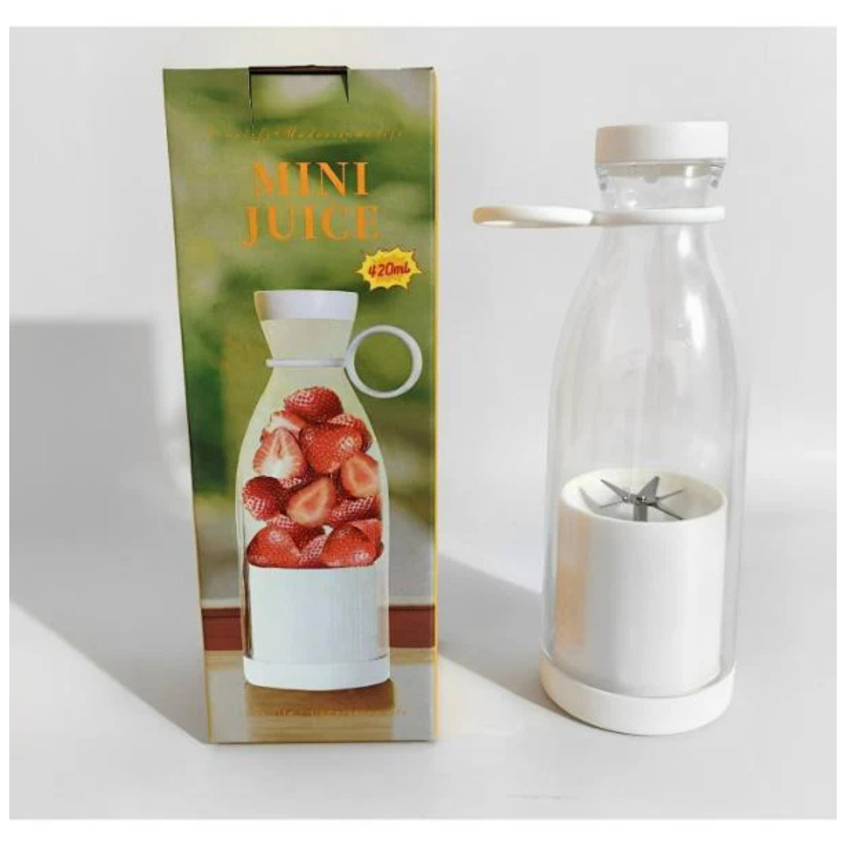 Blender Portabil, 420 ml – Mini Blender USB Reîncărcabil, pentru Smoothie, Fructe și Suc Natural