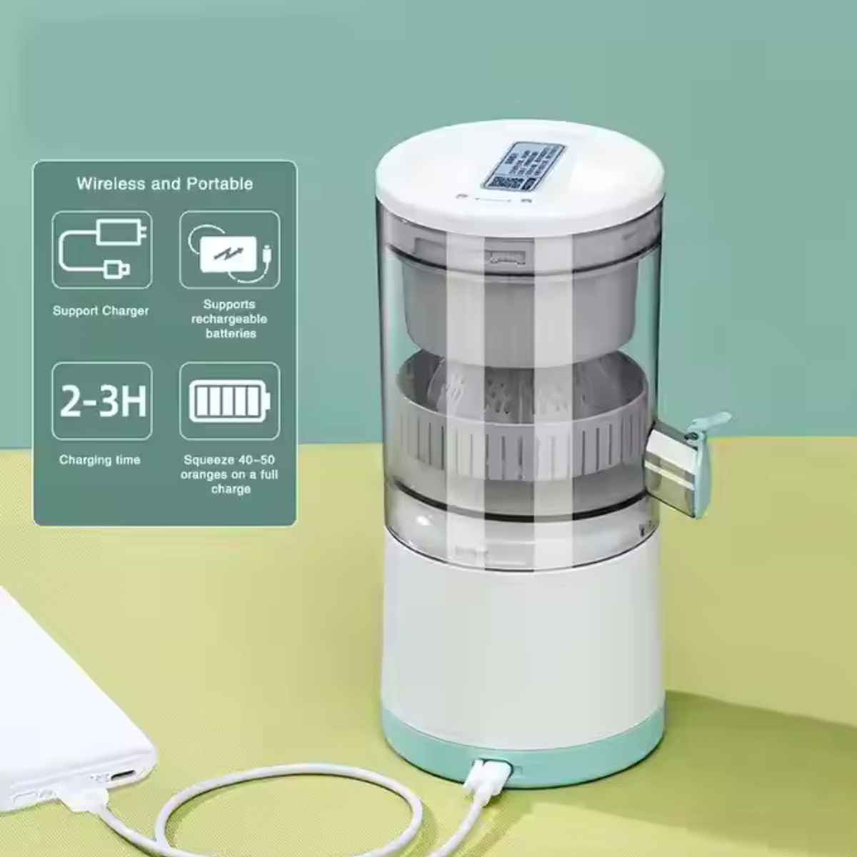 Storcător Electric Portabil USB – Suc Proaspăt Oriunde, Oricând!