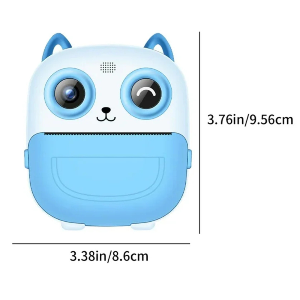 Camera Foto Digitala pentru Copii si Imprimanta termica, Ecran 2.4 Inch, Dual Lens 1080P, Filtre Creative, Foto si Video HD, Albastru