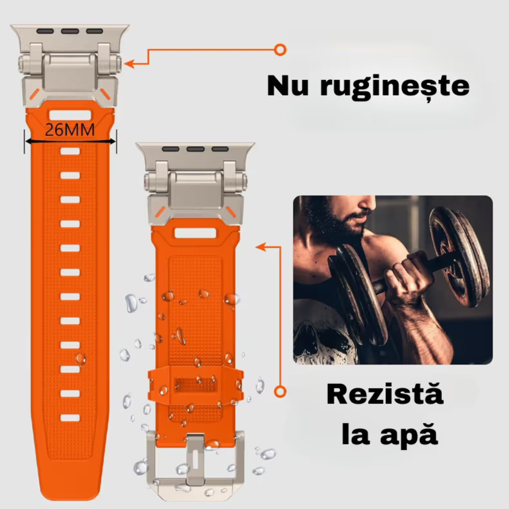 Ceas Inteligent SmartWatch Ultra 2.1 inch, Apel Bluetooth, Incarcator Wireless, 7 curele, Notificari Apel si Retele Sociale, Oximetru, Ritm Cardiac, Termometru, Monitorizare somn