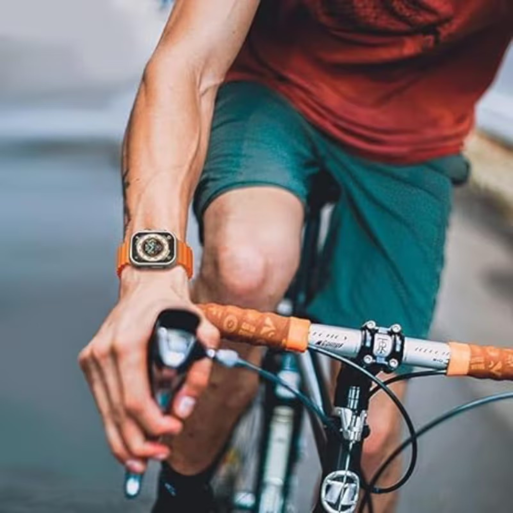 Ceas Inteligent SmartWatch Ultra 2.1 inch, Apel Bluetooth, Incarcator Wireless, 7 curele, Notificari Apel si Retele Sociale, Oximetru, Ritm Cardiac, Termometru, Monitorizare somn