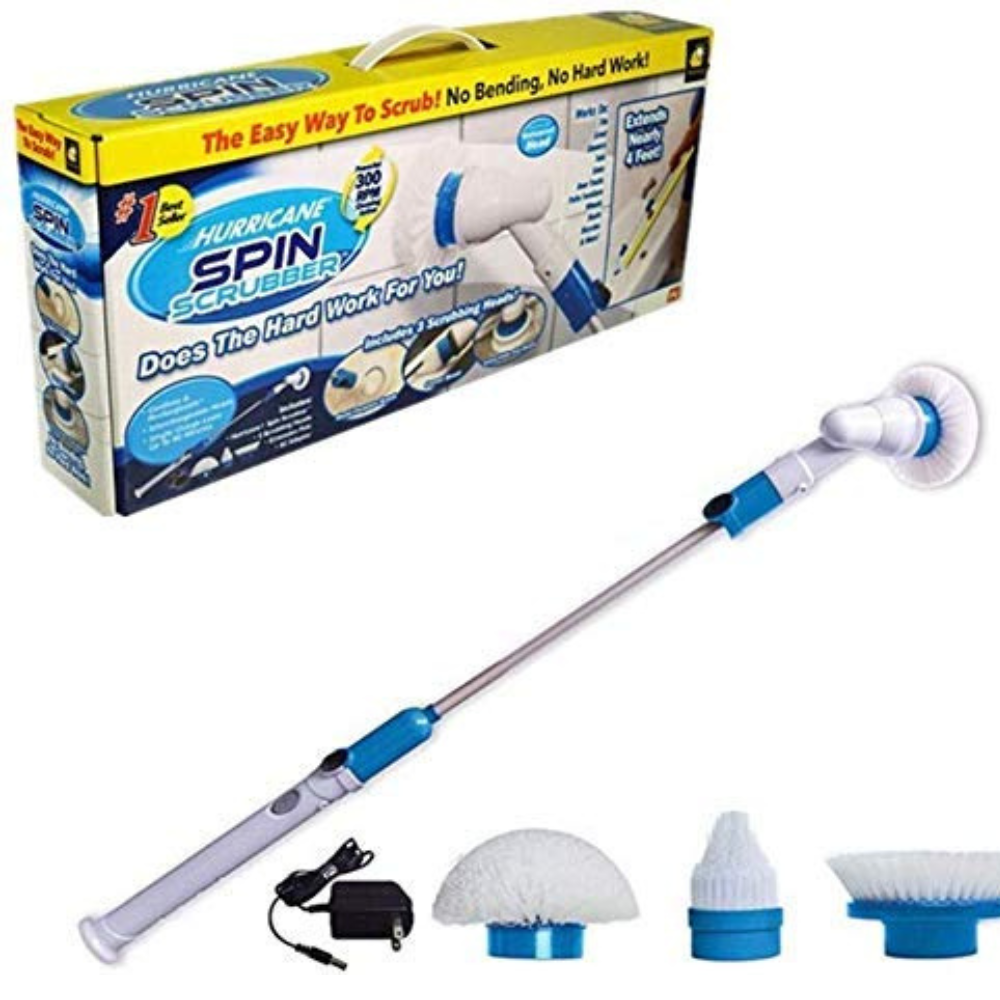 Perie Electrică Rotativă pentru Curățenie – Spin Scrubber cu 3 Capete, Extensibilă până la 105 cm, Baterie Reîncărcabilă – Ideală pentru Baie, Rosturi, Gresie, Cadă, Jante Auto