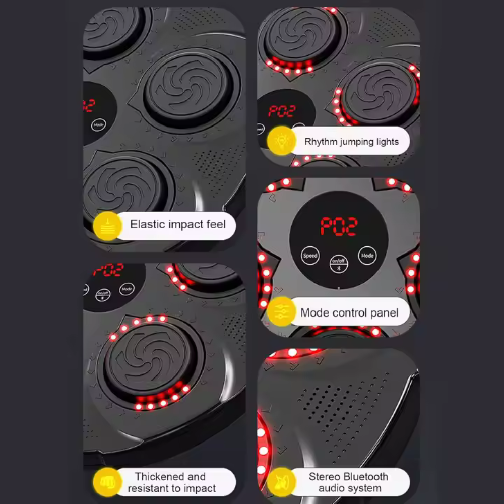Țintă de Box Interactivă LED – Aplicație Bluetooth, Muzică, USB, 5 Zone Reactive, Adulti si Copii