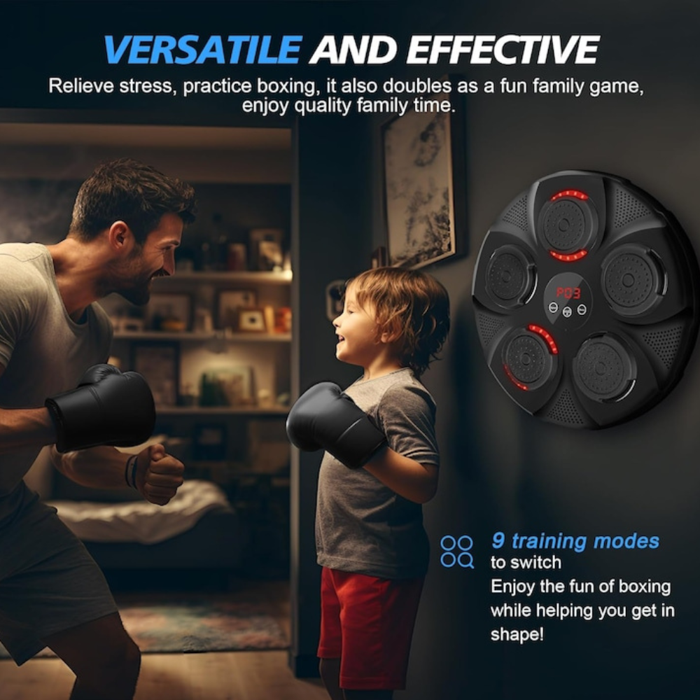 Țintă de Box Interactivă LED – Aplicație Bluetooth, Muzică, USB, 5 Zone Reactive, Adulti si Copii