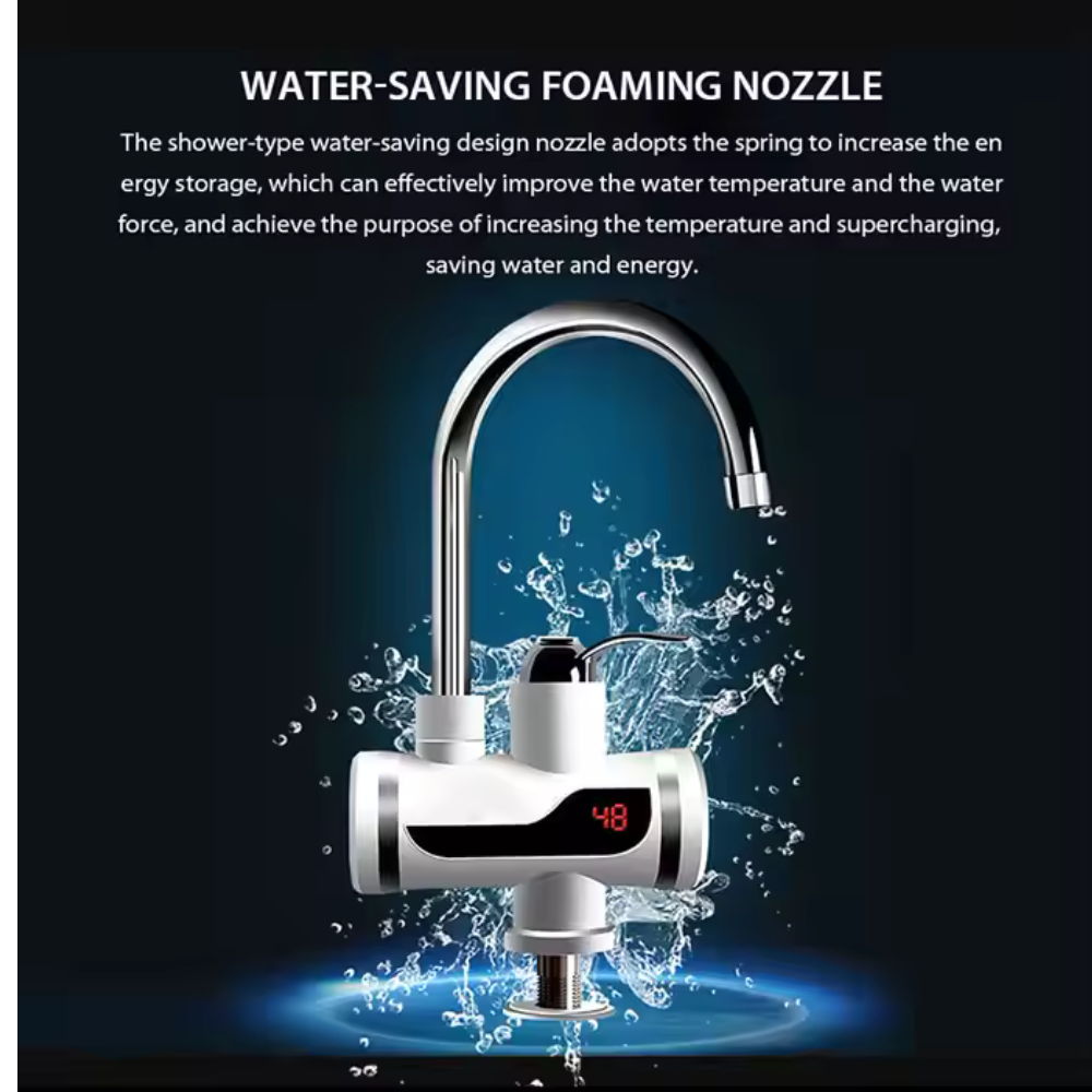 Robinet Electric Instant pentru Apă Caldă 3000W – Încălzire Rapidă, Afișaj Digital, Instalare Ușoară