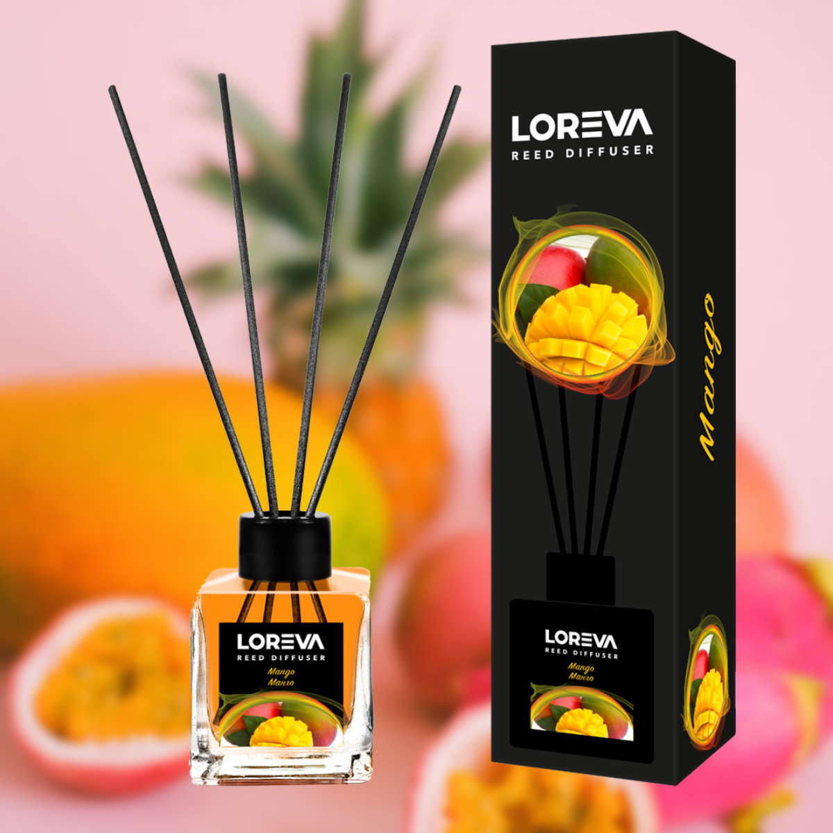 Odorizant cameră Loreva Mango 100ml | Parfum de cameră concentrat, bestseller, aromă exotică