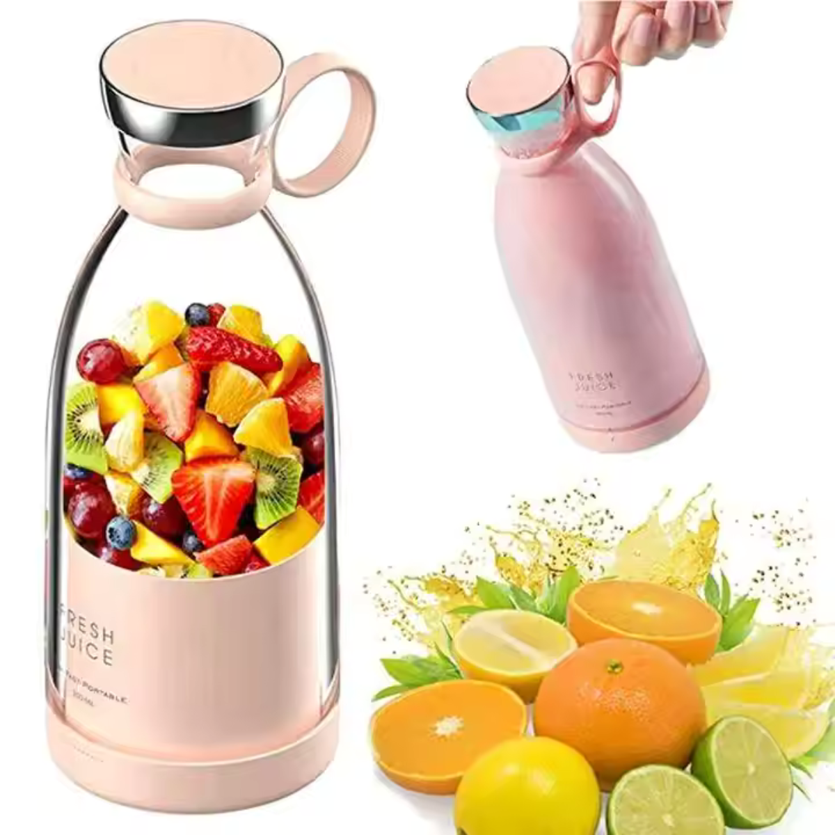 Blender Portabil, 420 ml – Mini Blender USB Reîncărcabil, pentru Smoothie, Fructe și Suc Natural