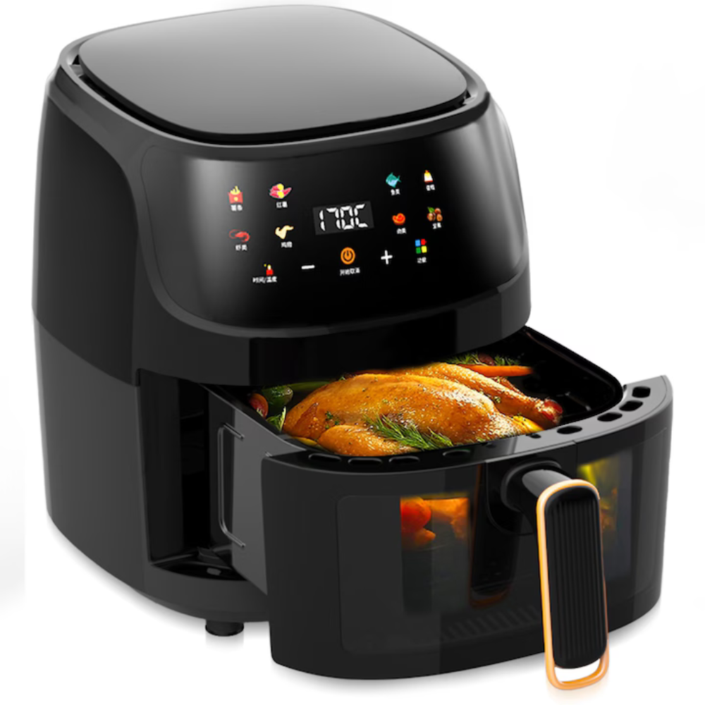 Friteuză cu Aer Cald Air Fryer 8L, 2400W, 8 Programe, Ecran Tactil, Gătire Rapidă și Fără Ulei