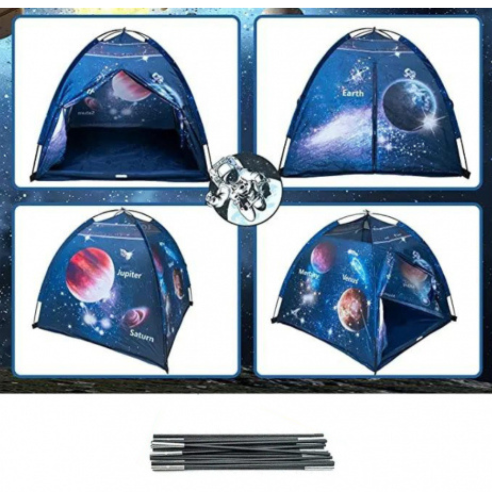 Cort de Joacă Copii – Model Spațial cu Planete și Galaxii, 125x125x110 cm