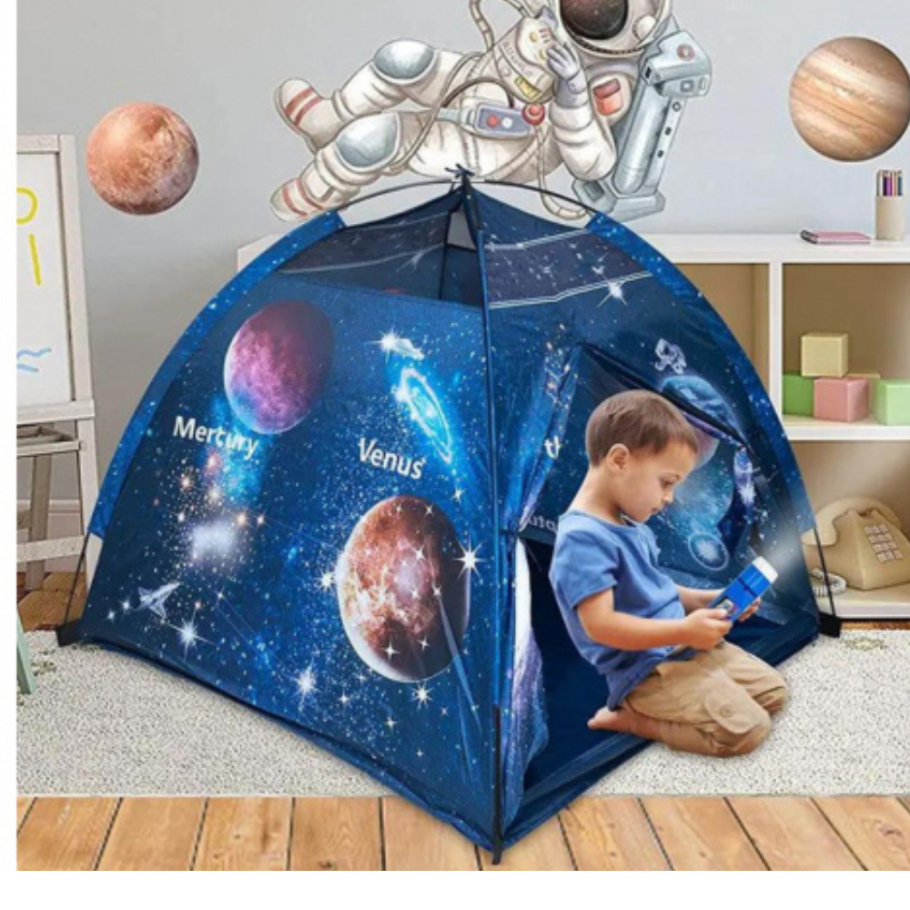 Cort de Joacă Copii – Model Spațial cu Planete și Galaxii, 125x125x110 cm
