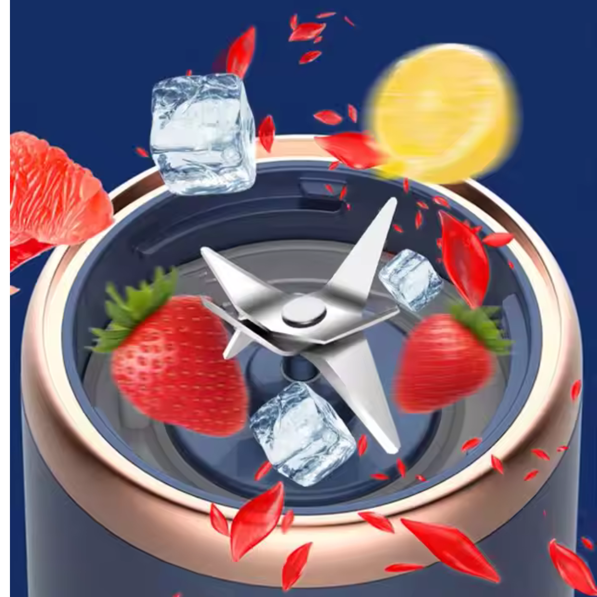 Mini Blender Portabil cu Acumulator, 6 Lame 3D, 400 ml – Capac inclus și Încărcare USB