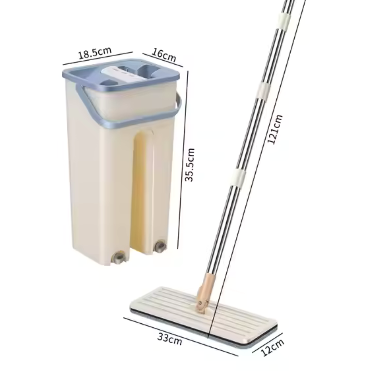 Mop plat cu stoarcere automată și găleată – Curățare eficientă fără efort, rotire 360°