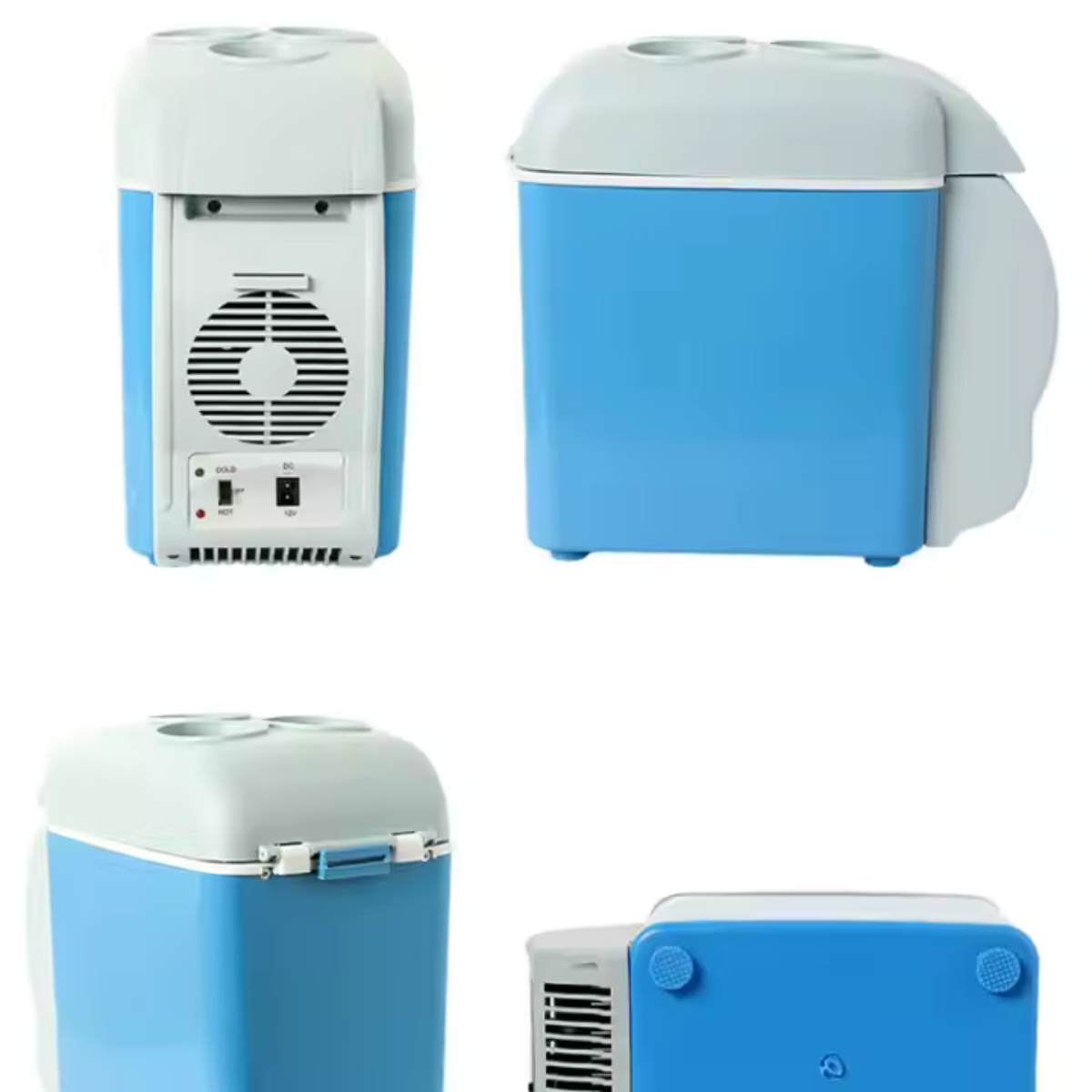 Frigider auto portabil, 12V, 7.5 l, Functie de racire si incalzire, Albastru/Alb
