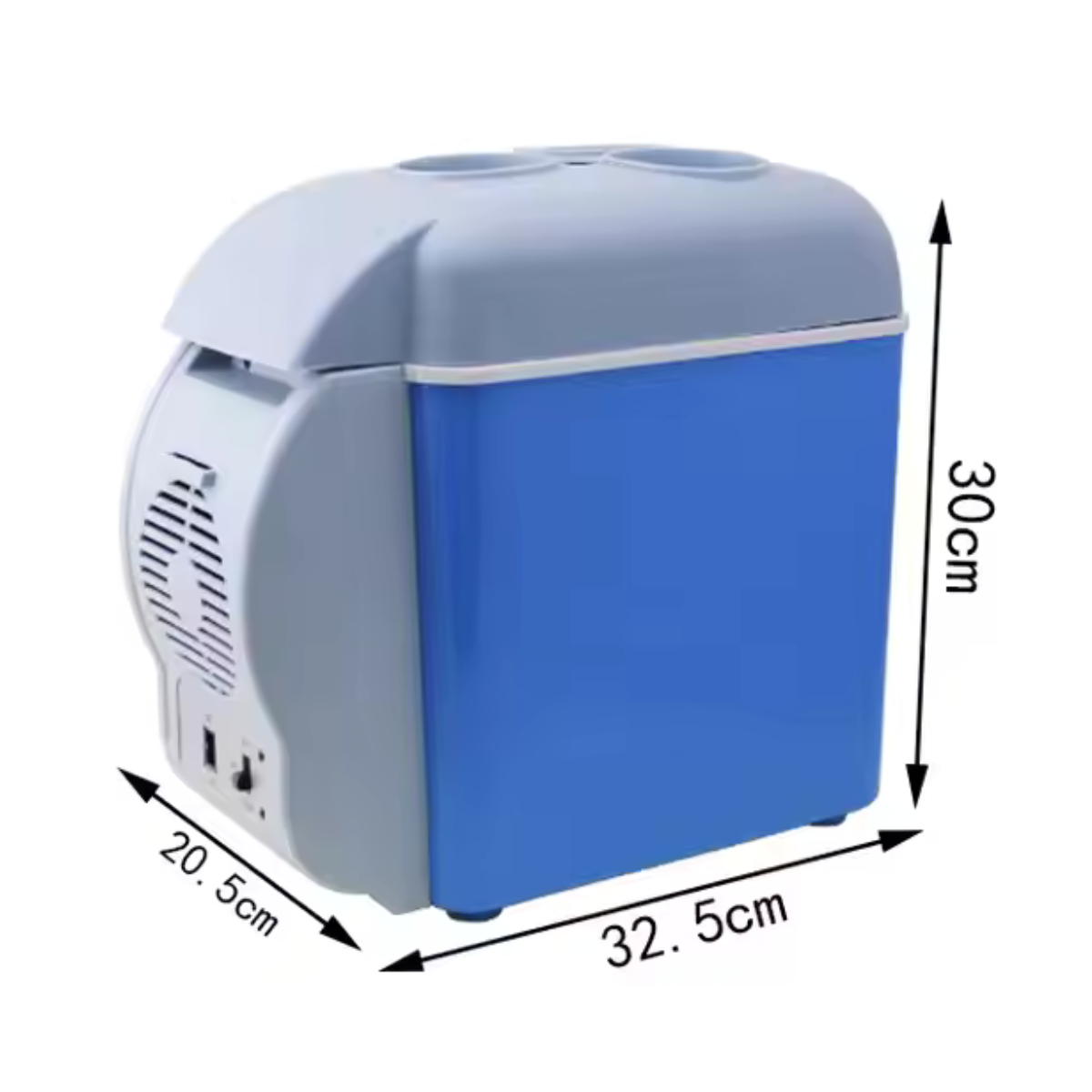 Frigider auto portabil, 12V, 7.5 l, Functie de racire si incalzire, Albastru/Alb