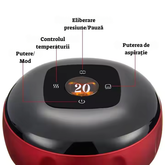 Aparat Vacuum Electric Masaj Anticelulitic – Încălzire Integrată, 2 Moduri Presiune, USB, Terapie Cupping Corp