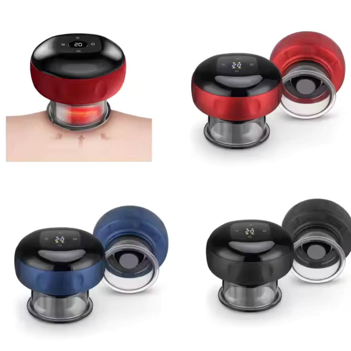 Aparat Vacuum Electric Masaj Anticelulitic – Încălzire Integrată, 2 Moduri Presiune, USB, Terapie Cupping Corp