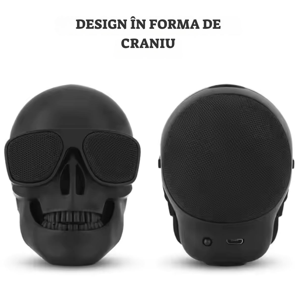 Boxă Portabilă design Craniu – conexiune Bluetooth, Ușor de Transportat