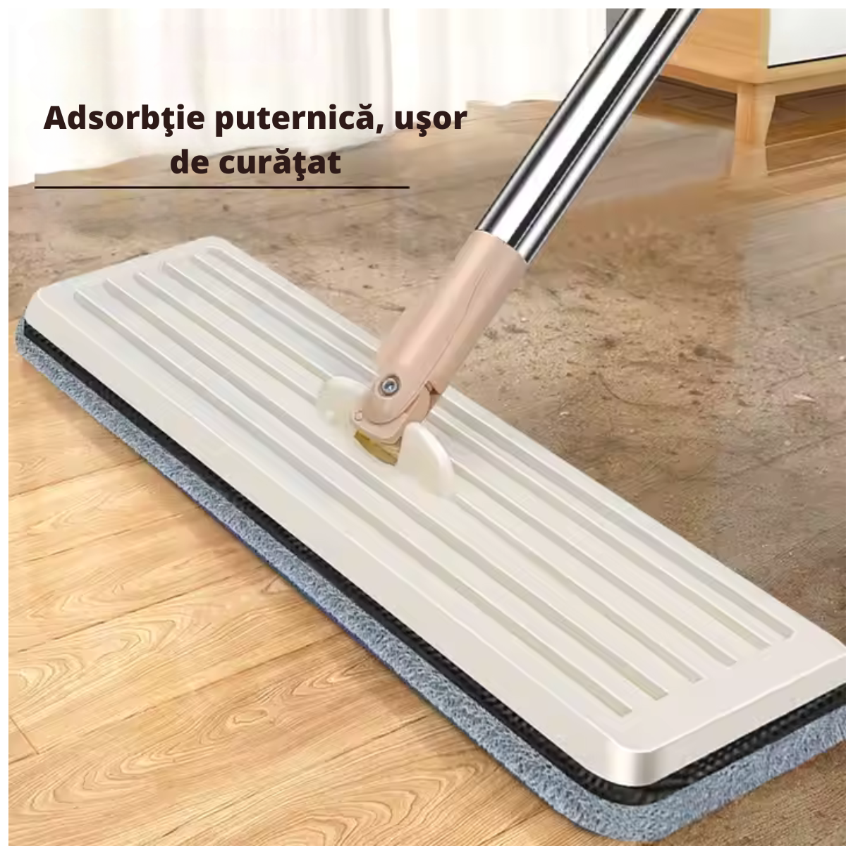 Mop plat cu stoarcere automată și găleată – Curățare eficientă fără efort, rotire 360°