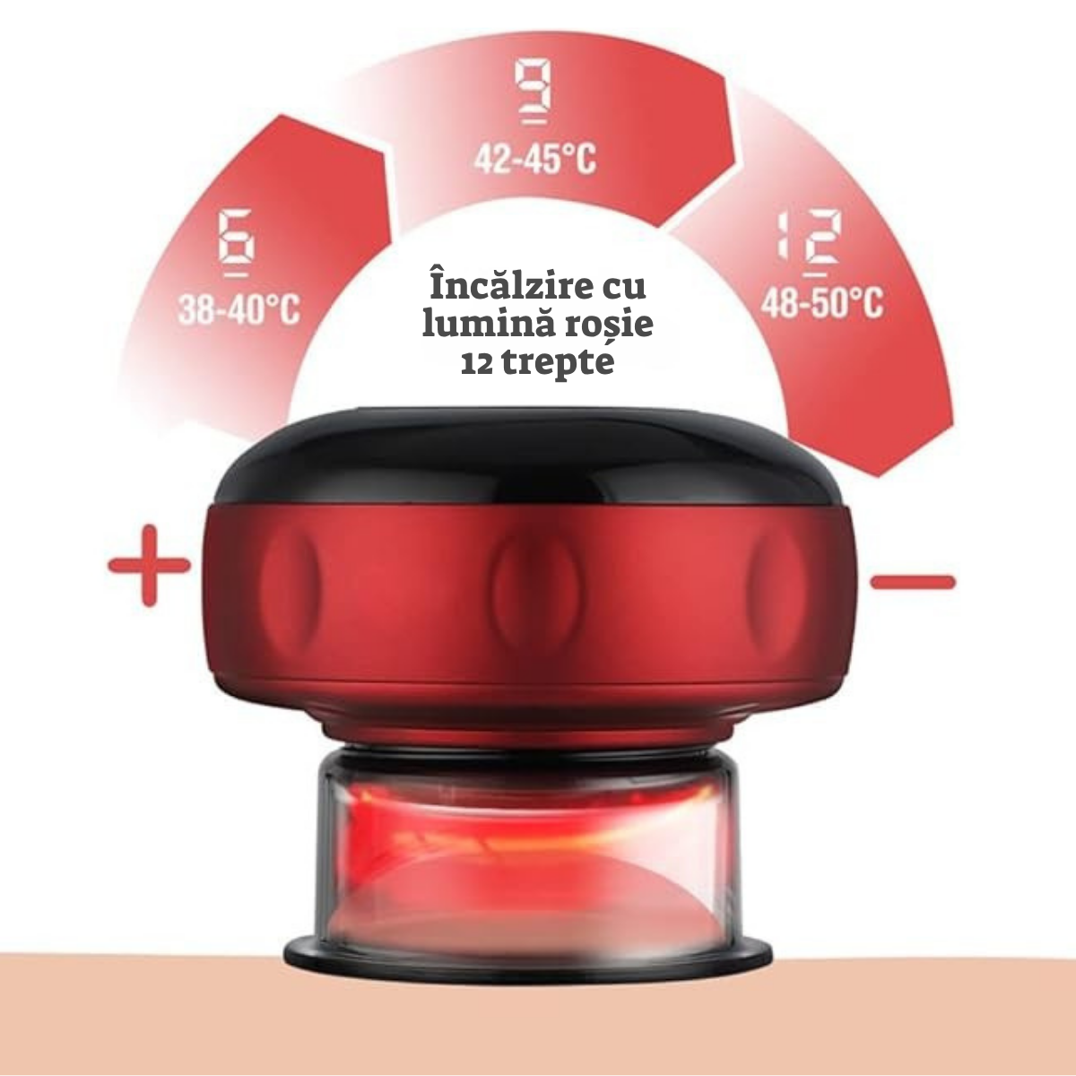 Aparat Vacuum Electric Masaj Anticelulitic – Încălzire Integrată, 2 Moduri Presiune, USB, Terapie Cupping Corp