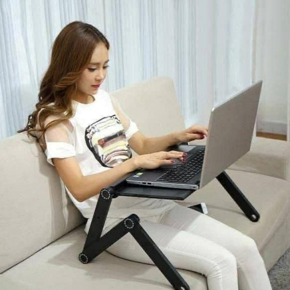 Masa Laptop T8 cu doua ventilatoare ,reglabila pe inaltime si diferite unghiuri + cooler incorporat si suport Mouse