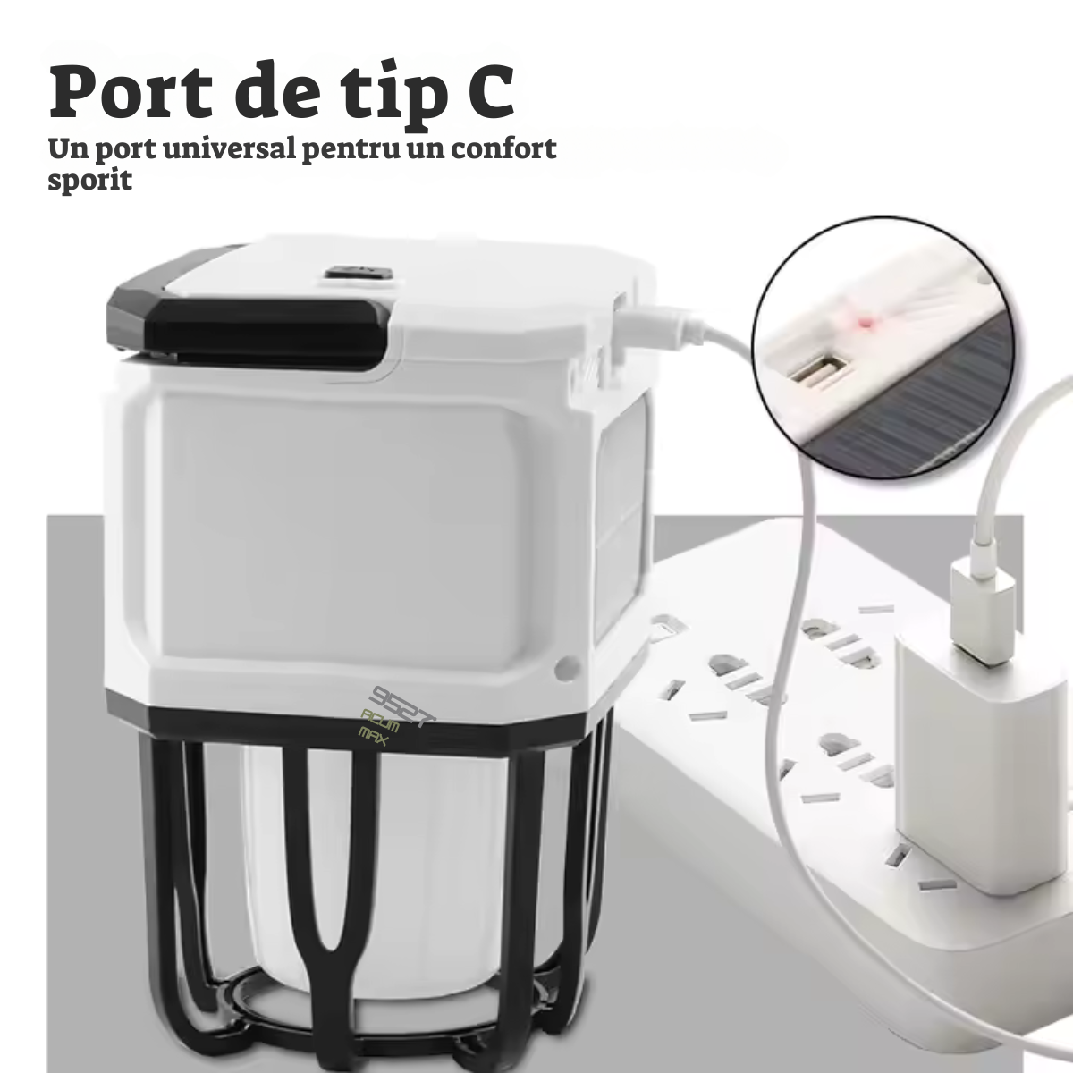 Lampa Solară Tip Felinar – Luminozitate Reglabilă, Agățătoare Metalică, Încărcare Solară