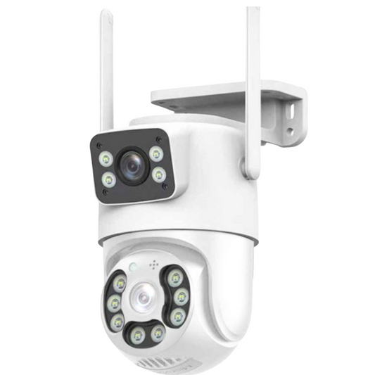 Cameră Supraveghere Exterior WiFi 2MP Dual Lens, Full Color, IP66, Alertă Mișcare, Audio 2-Way, PTZ, App Control