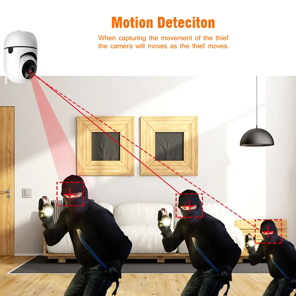 Cameră Supraveghere Baby Monitor WiFi Ultra HD, Audio 2-Way, Night Vision, PTZ, Aplicație compatibila cu IOS & Android