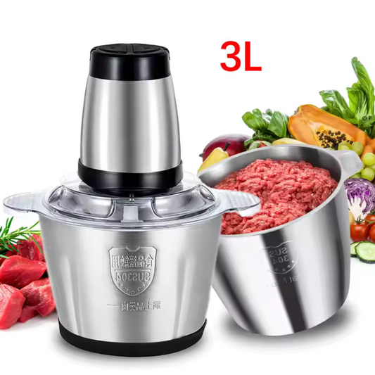 Tocător Electric cu Vas din Inox 3L – Putere, Durabilitate și Capacitate Mare