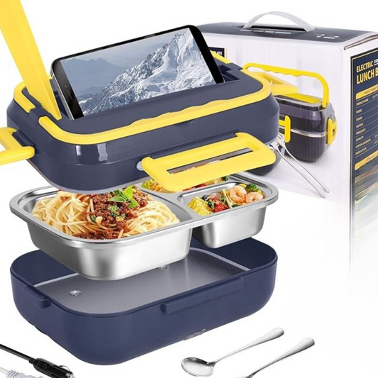 Caserolă Electrică Încălzire Mâncare, 1.5, Portabilă, Inox, Anti-Scurgeri – Ideală pentru Auto, Birou, Calatorie
