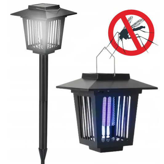 Lampa solară 2 în 1 cu LED UV – Anti-insecte și Iluminare decorativă pentru grădină si terasă