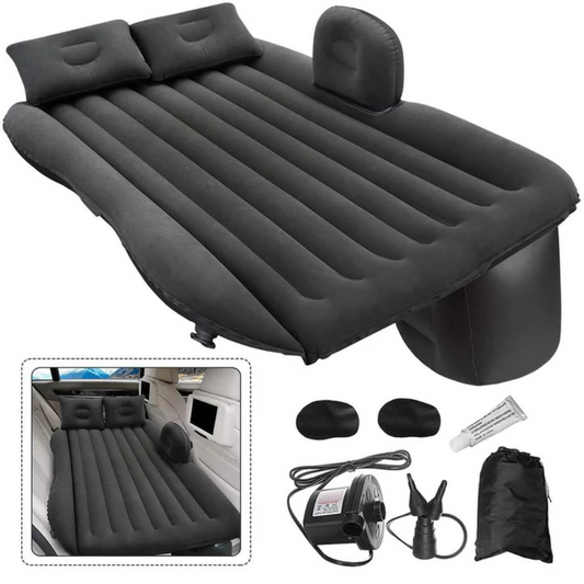 Saltea Gonflabilă Auto cu Pompa 12V Inclusă – PVC Rezistent, 2 Perne, Ideală pentru Mașină, Plajă sau Camping