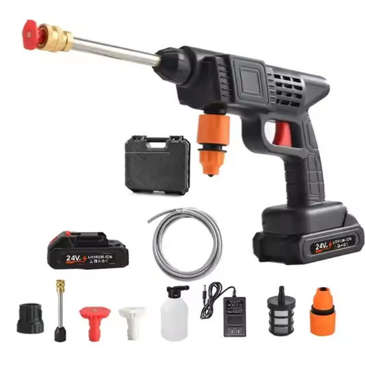 Aparat de Spălat cu Presiune 30 bar, cu 2 Acumulatori, 500W – Furtun 5m, Kit Complet Portabil