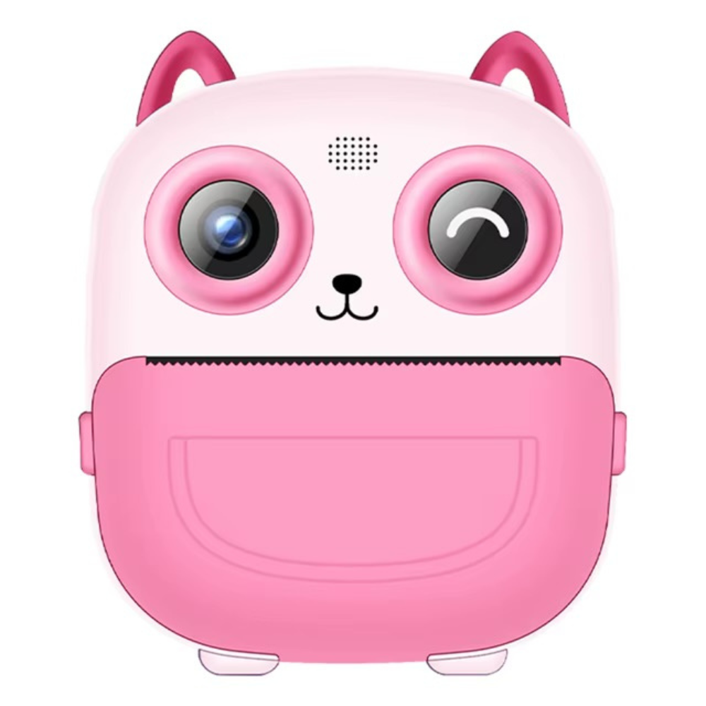 Camera Foto Digitala pentru Copii si Imprimanta termica, Ecran 2.4 Inch, Dual Lens 1080P, Filtre Creative, Foto si Video HD, Roz