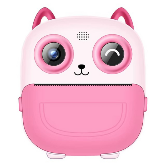 Camera Foto Digitala pentru Copii si Imprimanta termica, Ecran 2.4 Inch, Dual Lens 1080P, Filtre Creative, Foto si Video HD, Roz