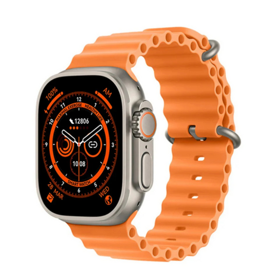 Ceas Inteligent SmartWatch Ultra 2.1 inch, Apel Bluetooth, Incarcator Wireless, 7 curele, Notificari Apel si Retele Sociale, Oximetru, Ritm Cardiac, Termometru, Monitorizare somn