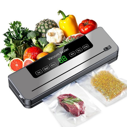 Aparat de vidat si sigilat alimente Vacuum Sealer, 120 W, ecran tactil, sterilizare UV, 30 cm, Gri