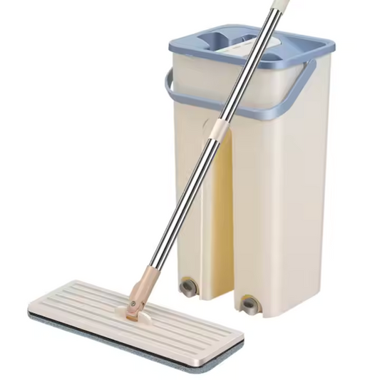 Mop plat cu stoarcere automată și găleată – Curățare eficientă fără efort, rotire 360°
