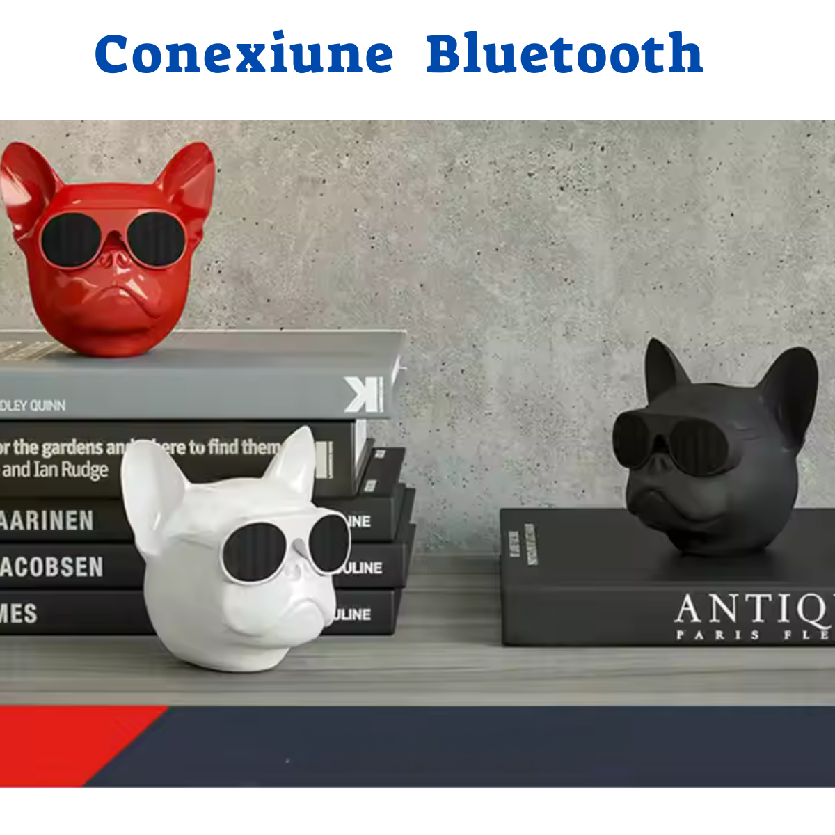 Boxă Portabilă Bluetooth - Design Bulldog, dimensiuni 10/10/10 cm