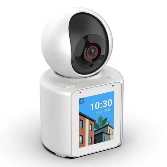 Cameră supraveghere Wi-Fi Smart cu Apel Video, Ecran 2.8", Audio Bidirecțional, Detecție Mișcare și Viziune Nocturnă – Monitorizare 360° pentru Copii și Seniori