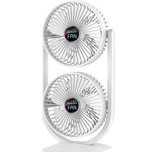 Ventilator Dublu cu Control Independent, 3 Viteze, Alimentare USB – Răcire Bidirecțională Silențioasă
