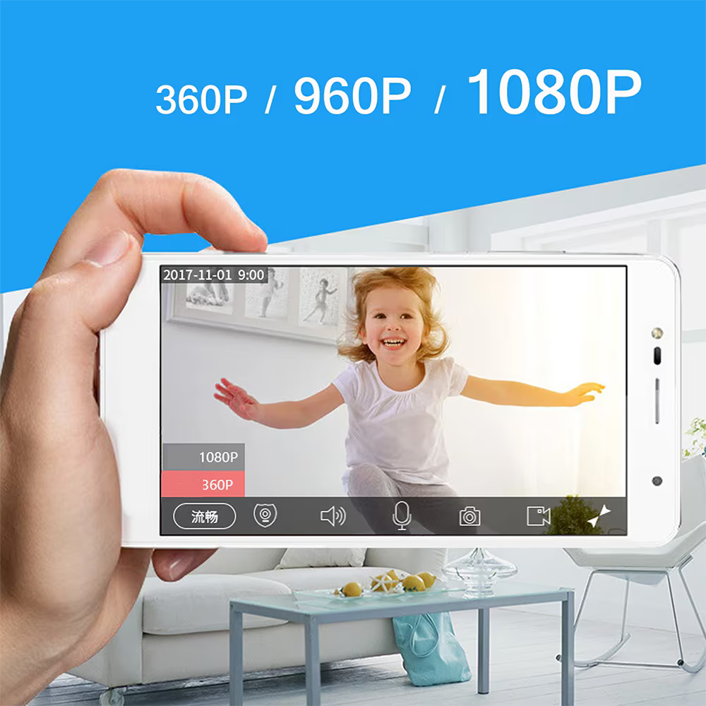 Cameră Supraveghere Baby Monitor WiFi Ultra HD, Audio 2-Way, Night Vision, PTZ, Aplicație compatibila cu IOS & Android